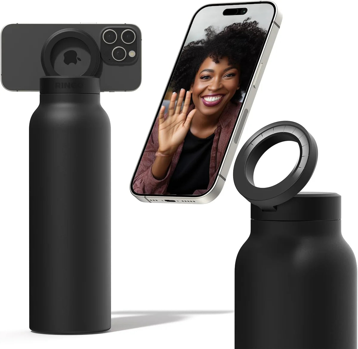 Sports Bottle with Magnetic Phone Holder