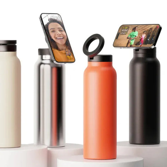 Sports Bottle with Magnetic Phone Holder